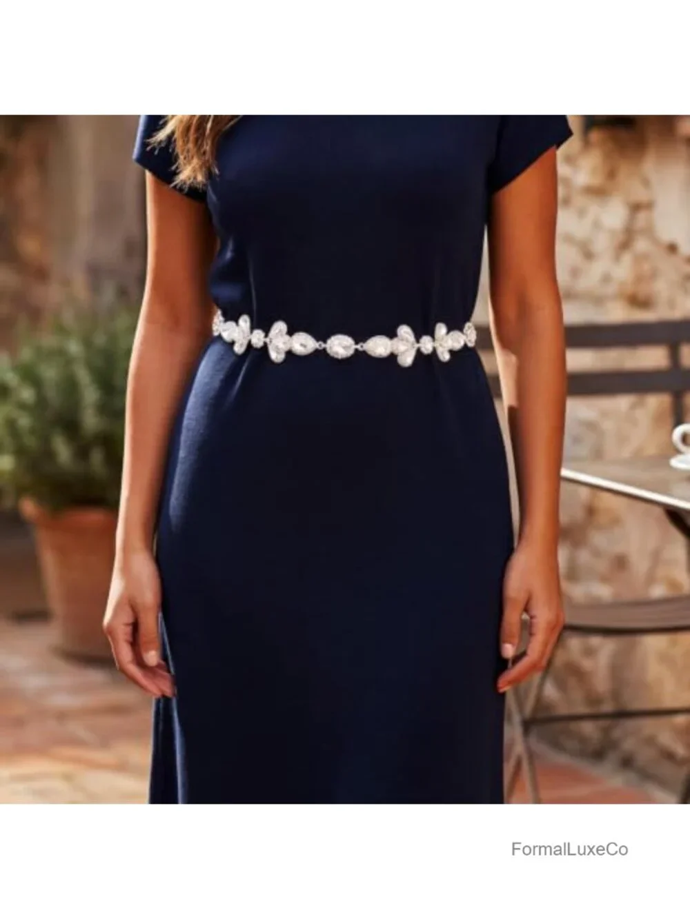 Rhinestone Chain Belt Sparkly Waist Chain for Dresses